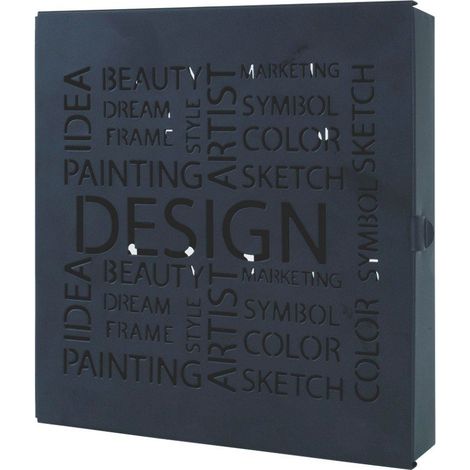 HAKU Cassetta Portachiavi Nero, Metallo - Dim. L 22 cm x A 24 cm x P 5 cm, Stile Moderno (1/2)