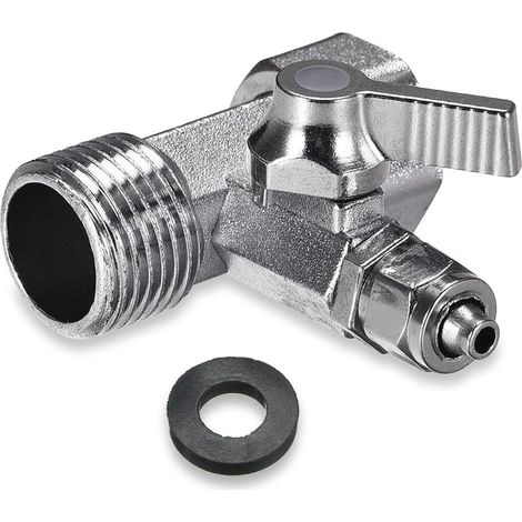 Adaptateur en T 3/8 x 3/8 x 1/4 pour robinet de jardin, raccord de tuyau d'arrosage avec tapis en caoutchouc pour double connexion. (1/5)