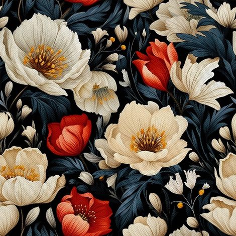 Tissu décoratif d'extérieur Oxford - Motif Fleurs I DX5541 (1/5)