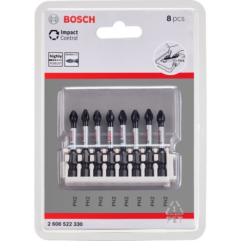 Punta Atornillado Impact PH2x8: 50mm: Insert 8uds  BOSCH 2608522330
