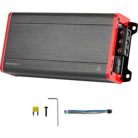 Mophorn Amplificador de 4 canales para automóvil, clase D puenteable, potencia máxima de 4 x 272W a 4 ohmios y 4 x 400W a 2 ohmios, ideal para sistemas de audio en coches, SUV, sedanes y camionetas (1/5)