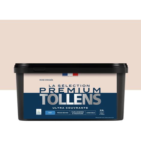 Tollens - Peinture intérieure couleurs - La Sélection Premium Mat - Ultra Couvrante - Rose Dragée 2,5 L - 30m²