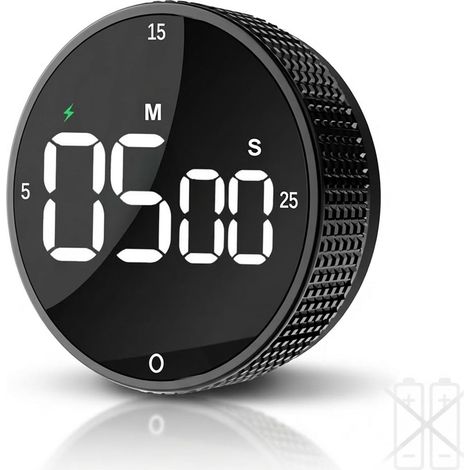Minuteur numérique de Cuisine magnétique Rechargeable équipé de Grand écran LED, Alarme Forte (1/5)
