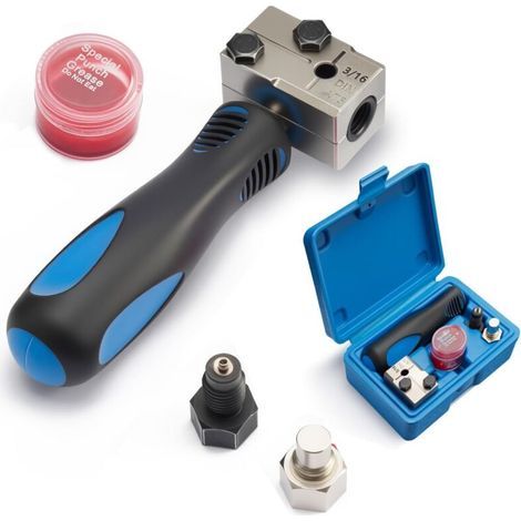 Copper Brake Pipe Crimping Tool for DIN Fittings, 4.75 mm, Universal Crimping Kit for Brake Lines, Air Conditioning Systems, Vehicle Lines, Square Tubes (1/5)