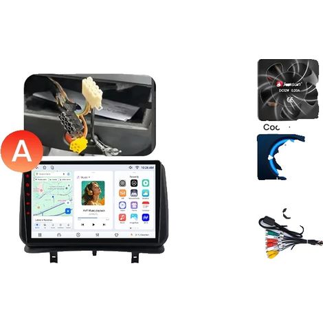 Lecteur multimédia de voiture, écran tactile HD, plug & play, compatible avec Renault Clio 3 2005 2006 2007 2008-2014, X7(8G 256G)4G A (1/2)