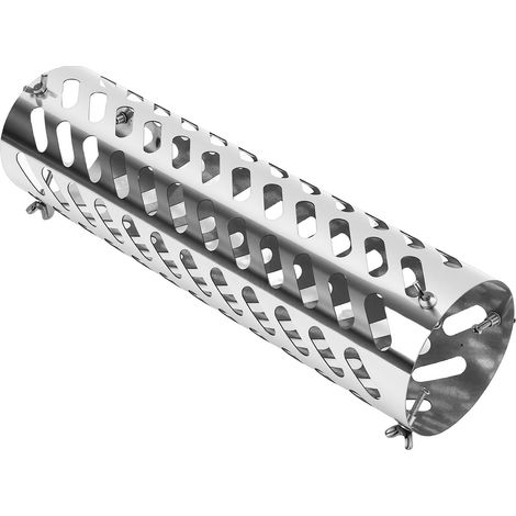 Grille de cheminée anti-brûlure en acier inoxydable, protection thermique pour conduit de cheminée, idéale pour le camping et les tentes (taille S : 9 x 32 cm / 3,5 x 12,6 po). Convient aux conduits d (1/5)