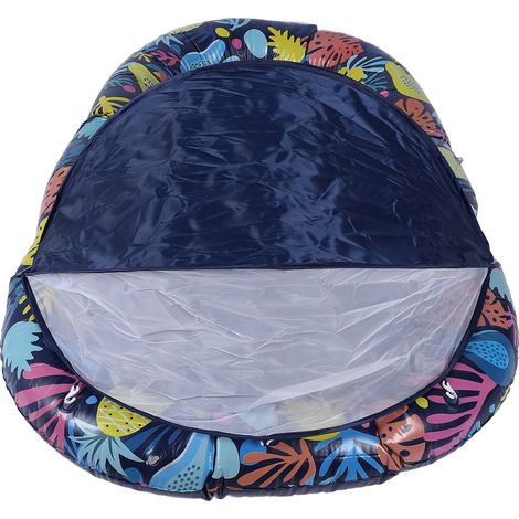 3 en 1 Flotteur Piscine Multifonction Adulte Chaise Longue Flottante avec Tente Ombrage Amovible et Porte-Gobelet pour Plage Lac Fête (1/5)