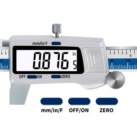 Calibrador digital Vernier, ET52, 150 mm, 6 pulgadas, acero inoxidable, alta precisión, vernier electrónico, pantalla de fracciones/mm/pulgadas (1/5)