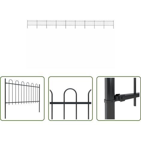 Clôture décorative -  Clôture de jardin avec arceau en acier 1603,5 x 100 cm Noir (1/5)