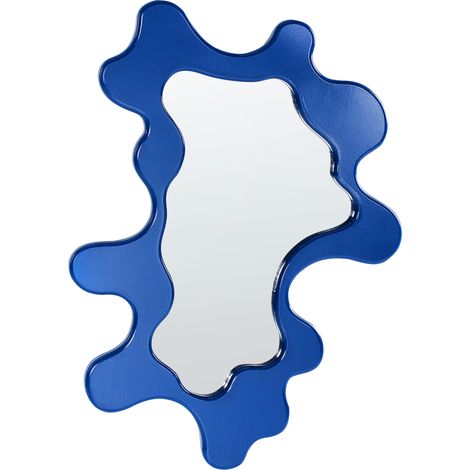 Espejo de pared MDF con forma irregular accesorios decorativos 80x59 cm azul Roscoff
