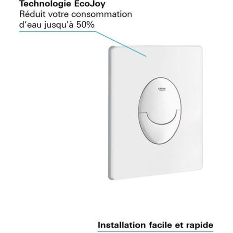 Plaque de commande Start - GROHE - Blanc alpin - 2 débits - Déclenchement pneumatique (1/5)