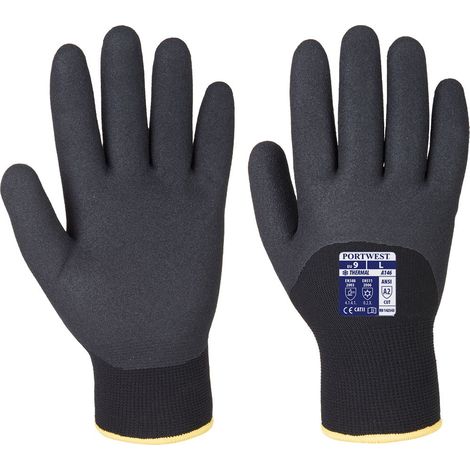 Guanti Da Lavoro Invernali Artic - Sabbiato Nitrile Giallo-Nero 9