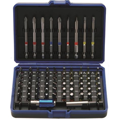 Jeu d Embouts Couleur 71 pcs - Acier, Assortiment Complet, Pro - D-Work