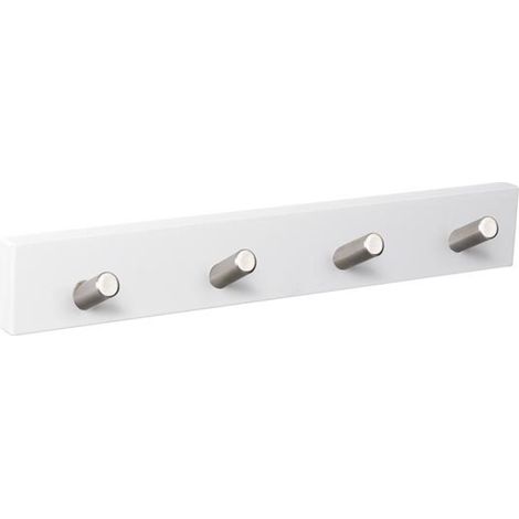 Percha pared 4 pomos inclinados blanco inox nesu (1/2)