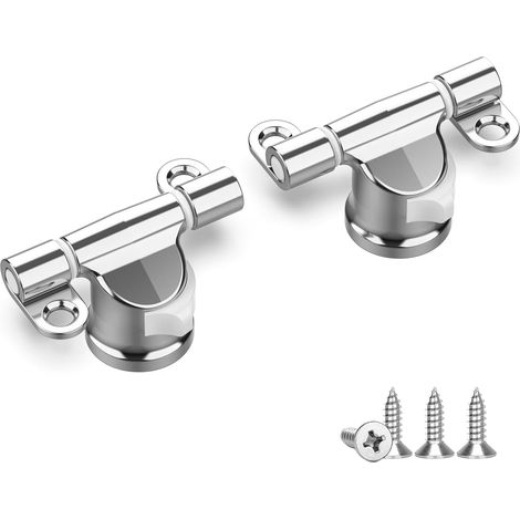 Jeu de 2 Charnières Amovibles pour Abattant WC, Montage Universel, Installation Facile, Argent (1/5)