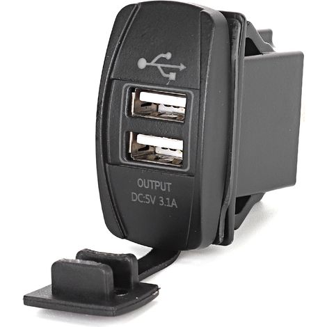 Dual-USB-Zigarettenanzünder-Ladegerät 12–24 V 3,1 A für Auto, Boot, Motorrad (1/5)