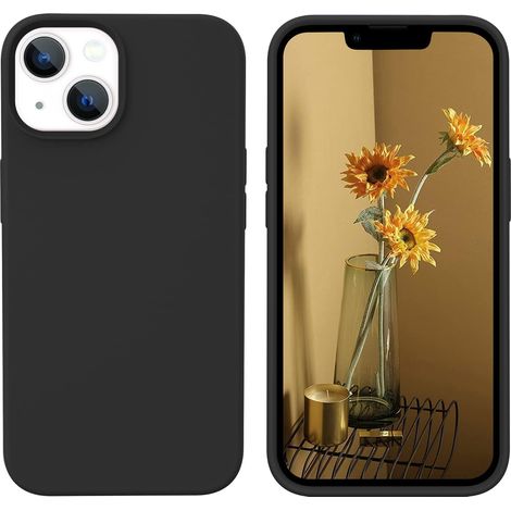 CUSTODIA APPLE IPHONE 13 IN SILICONE NERO CON MICROFIBRA A2482 (1/5)