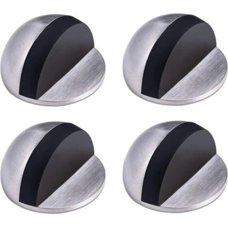 Türstopper, Türstopper aus Edelstahl, selbstklebender Türstopper, Bodentürstopper, Gummitürstopper, halbmondförmiger Türblock, für Zuhause und Büro, 4 Stück - Crezuo