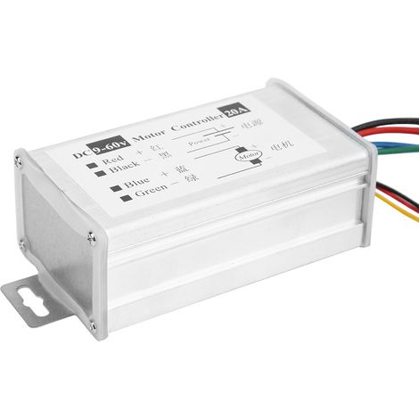 PWM-Gleichstrommotor-Controller, stufenlose Drehzahlregelung, DC 9–60 V, 20 A, Vorwärts- und Rückwärtslauf (1/5)