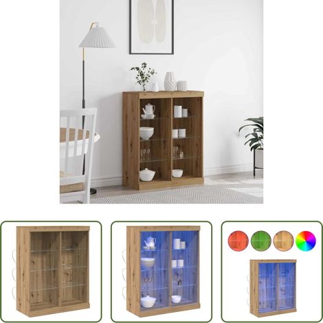 Holzwerkstoff - LED-Sideboard Artisan-Eiche 41 x 37 x 100 cm Holzwerkstoff (1/5)