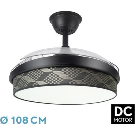 Ventilador Dc Moda 72w Negro/tetris Gris 108d 3aspas 7200lm 3000-4000-6000k Remoto+ Memoria+ Temporizador (1/3)