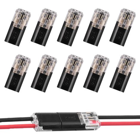 10 connettori elettrici rapidi, connettori impermeabili a 2 pin per cavi 18-22 AWG, facile connessione per auto (1/5)