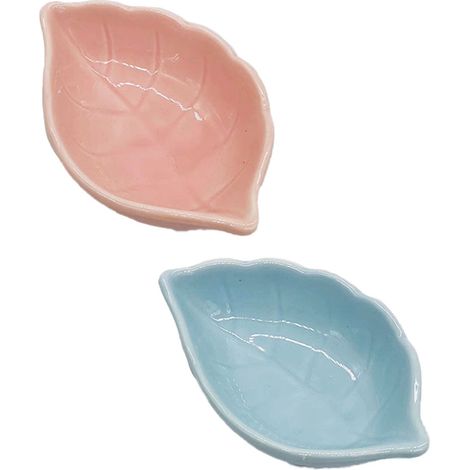 Bol En Céramique Pour Petit Animal - Forme Feuille Non Toxique - Pour Hamster Lapin Cochon Dinde - Lot De 2 Pièces (1/5)