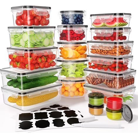 Boîte Conservation Alimentaire 20 Pièces, Boite Plastique Alimentaire,Sans BPA Boîte Hermetique Alimentaire Set,Étanche, Adaptés au Micro-ondes, au Congélateur et au Lave-vaisselle (1/5)