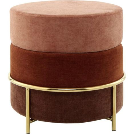 Pouf Design en Velours "Matilda" 48cm Terracotta
