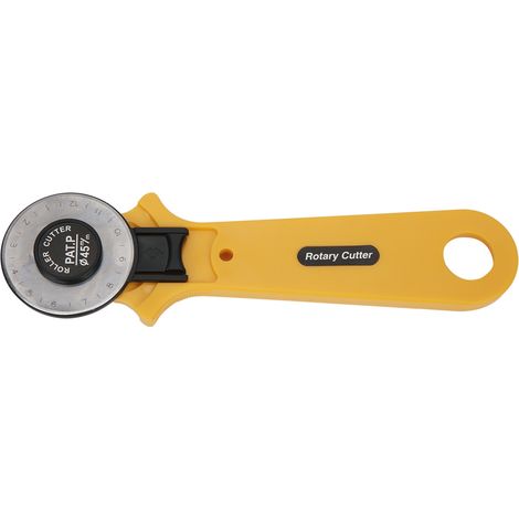 Couteau rotatif 45mm pour patchwork, tissu, cuir et couture, lame circulaire en acier, outil de découpe précis, coupe-tissu professionnel, rotative à disque. (1/5)