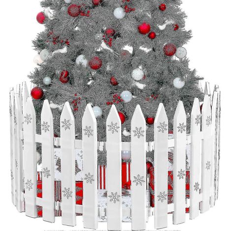 Clôture en plastique blanc en forme de cerf pour décoration de pied de sapin de Noël 1030cm (1/4)