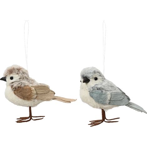 Pájaro de poliéster 7x14x11 cm surtido