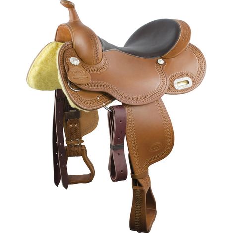 16", Cognac: Sella western modello RACER 5010 da Barrel Skirt Full Contact