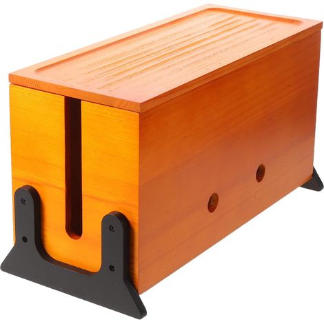 Boîte de Rangement pour Câbles de Bureau en Bois Massif  Gestion des Câbles, Couvercle avec Ouvertures, pour Plan de Travail et Espace Professionnel (1/5)