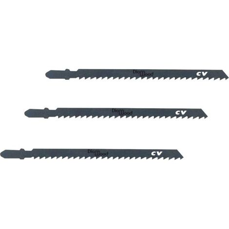 3 Lames Scie Sauteuse Universelle CV Lu. 110 x 4 mm TPI - Fraisée Avoyée - Pour Coupe de Bois/PVC - Diamwood (1/3)