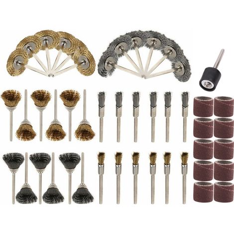47 brosses de polissage en fil d'acier et laiton, meules pour plaque de cuisson (1/5)