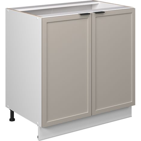 Spülenunterschrank Fame-Line, GrauBeige, 80 cm mit Regal, ohne Arbeitsplatte, Vicco