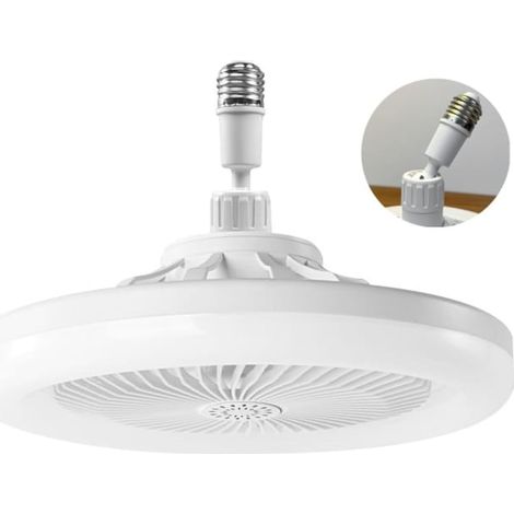 Ventilateur de plafond avec lumière, ventilateur de plafond avec télécommande, E27, lumière LED à intensité variable, (blanc) (1/5)