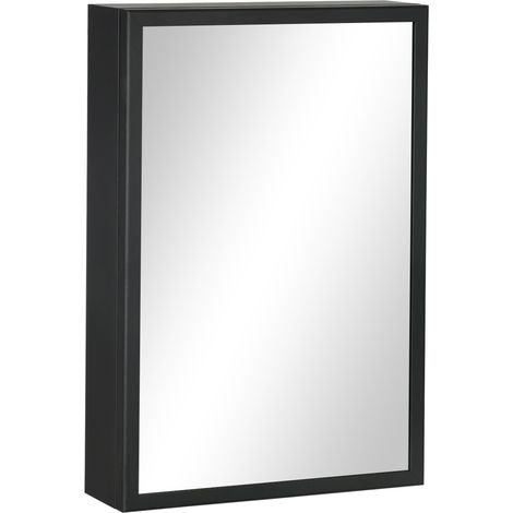 Armoire murale miroir KAROL noire