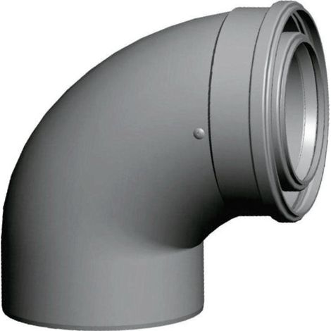 Wolf 2651544 87 °, DN 110/160, enfichable, pour tuyau d&39air / d&39échappement, blanc