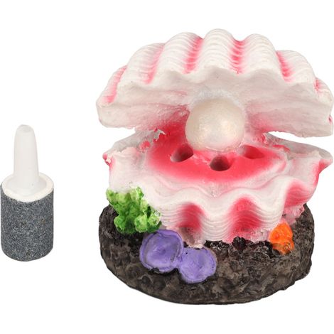 Décoration de barboteur d'air en coquille d'aquarium, Simulation d'ornement d'aquarium en résine artificielle avec pierres à bulles (1/5)
