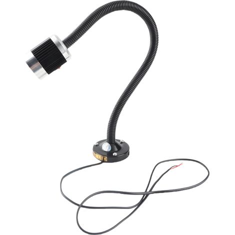 Lampe de travail industrielle LED à col de cygne avec base magnétique ronde, pour machines-outils CNC et tours, 220 V CA, 3 W (1/5)