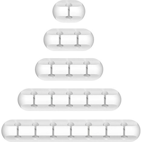 Lot de 5 pinces universelles pour câbles de bureau, de voiture et de maison - Organiseur de câbles pour câbles USB et d'ordinateur - Blanc