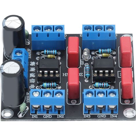Carte de préamplificateur double alimentation, Module d'amplification Audio à 4 canaux DC 12V-15V NE5532 (1/5)