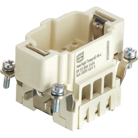 HARTING Han High Temp 6E Stifteinsatz (M) Crimpanschluss, 6-polig+PE 500V, 16A - 1 Stück