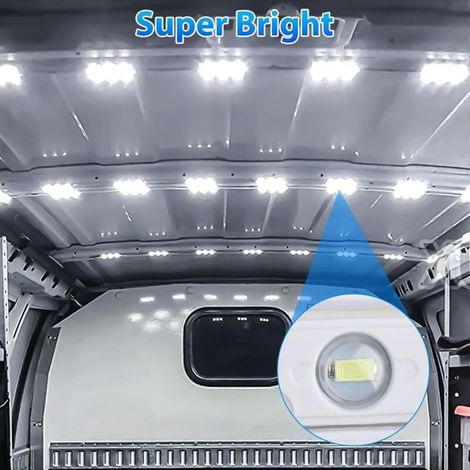 Kit di illuminazione interna per camper con 40 moduli e 120 LED, kit di plafoniere a LED super luminose da 12 V per furgoni, camper, camion e barche. (1/4)