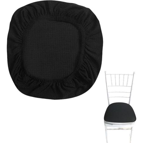 Housse de Chaise Extensible Jacquard Antidérapante Anti-Poussière Protection de Siège pour Bureau Restaurant Mariage Cuisine Décoration (Noir) (1/5)