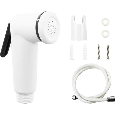Douchette à main - Pommeaux de douche - Accessoires de vêtements pour bébé de salle de bain - avec flexible - blanc - Douchette WC - 110 x 50 mm - plastique (1/4)