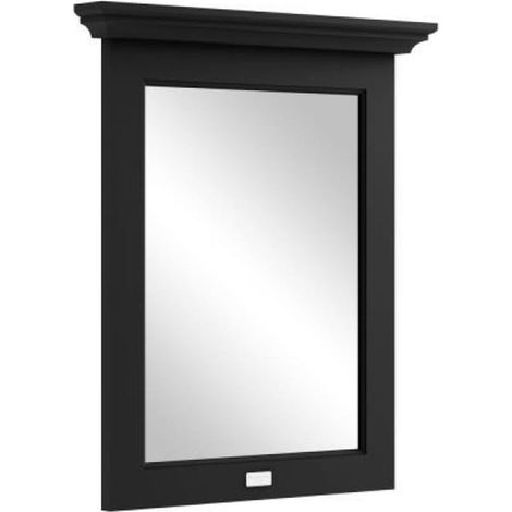 Bayswater Flat Bathroom Mirror 600mm Wide - Matt Black (1/2)