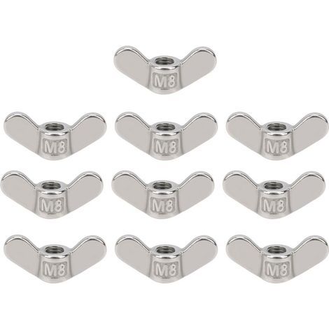 10 pièces M8 écrou à oreilles écrous papillon, accessoire de matériel de fixation en acier inoxydable 304 (1/5)